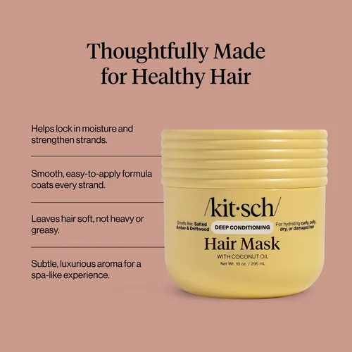 Mascarilla Kitsch Para Cabello Dañado, Aceite De Coco, 10 On