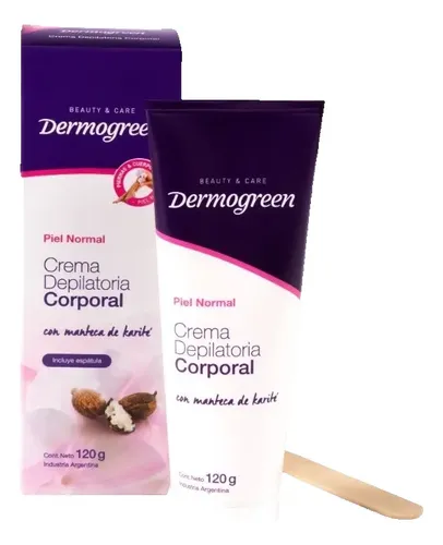 Crema Depilatoria Corporal Dermogreen con Karite y Espátula 120g
