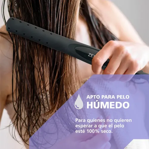 Plancha de Pelo Zentec PPZ-611 2 en 1 Cerámica 215°C Negro