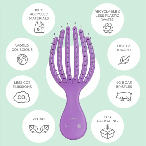 Cepillo Ninabella Mini Octopus Detangler Morado