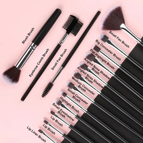 Set 64 Brochas Maquillaje Profesional Solve Mango Rustico