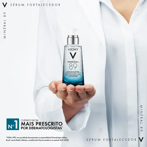 Vichy Mineral 89 Booster Sérum Hidratante y Rellenador Dermatológico Facial Diario con Ácido Hialurónico y Poliglutámico para Todo Tipo de Piel, Hidrata, Rellena y Fortalece la Barrera Cutánea, 50ml