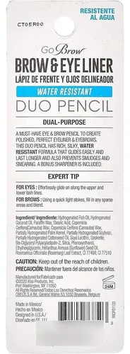 Lápiz Duo Para Cejas Y Delineador Kisses Rbdp01 Negro
