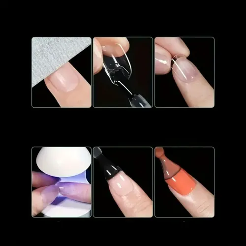 Tips Para Soft Gel Square Cortos Transparentes Caja X100