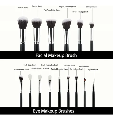 Set De 21 Brochas De Maquillaje Con Mango De Madera