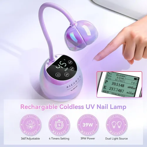 Lámpara Uv/led Makartt Para Uñas Glazed Purple