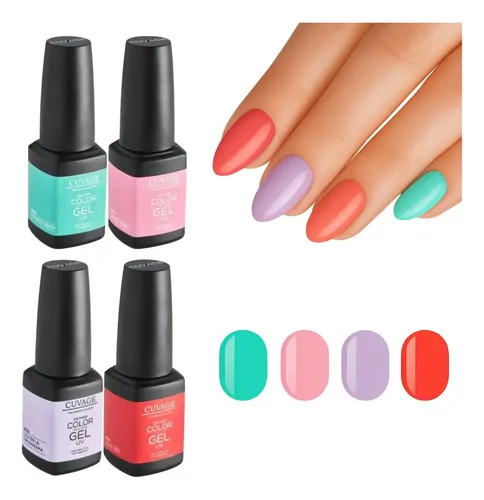 Kit 4 Esmalte Semipermanente Gel Uñas Manicuría 11ml