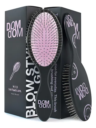 Cepillo Desenredante Dom Dom Para Cabello Grueso, Rizado Y F