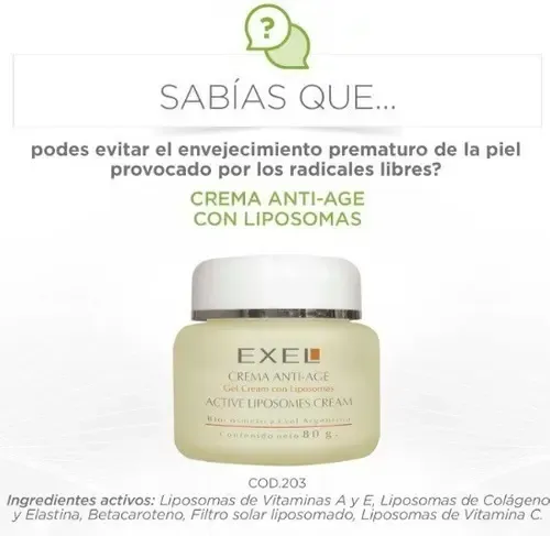 Crema Facial Anti Age Exel Con Liposomas Anti Arrugas