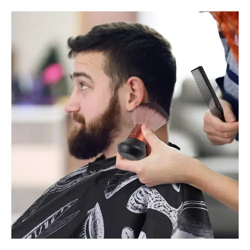 Capa De Barbero Con Forma De Brocha Para Corte De Cabello