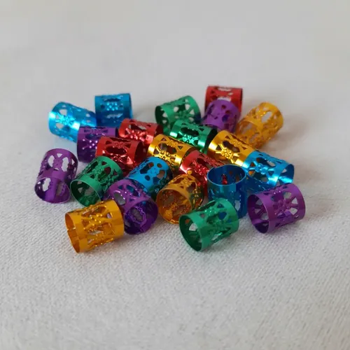 20 Anillos Cuff Milticolor Para Peinados, Trenzas Y Rastas.