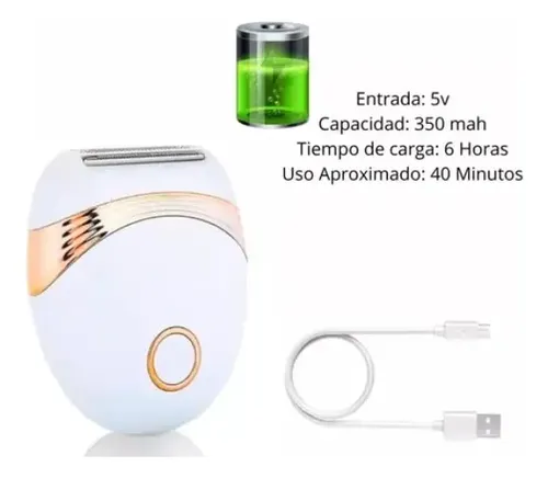 Depiladora Eléctrica Facial y Corporal Cherimoya Inalámbrica Blanca