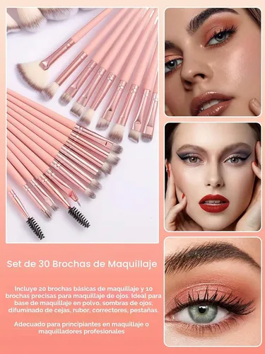 Set De 30 Brochas De Maquillaje Profesional – Rosa