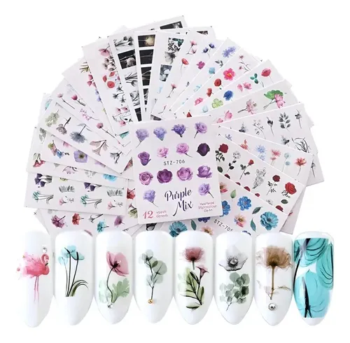 Pack De Stickers Al Agua Para Uñas – Water Decals Nail Art