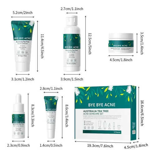 Set De Cuidado Facial De Cinco Piezas, Limpiador Facial, Cre