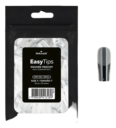 Pink Mask Easy Tips Soft Gel Cuadradas Refill Square X50 U