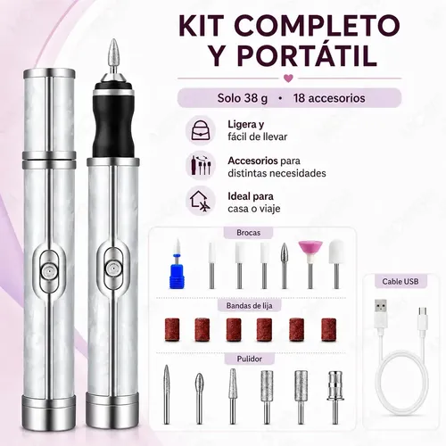 @. Pulidor Esmeril Manicure Pedicure Gel Acrílico Portátil