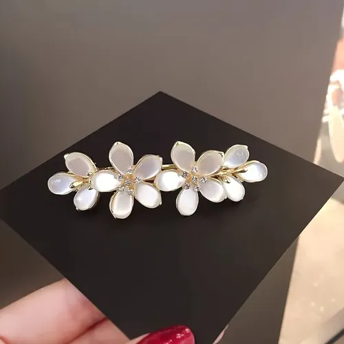 Elegant Flower Horizontal Bangs Clips, Spring Hairpins, And