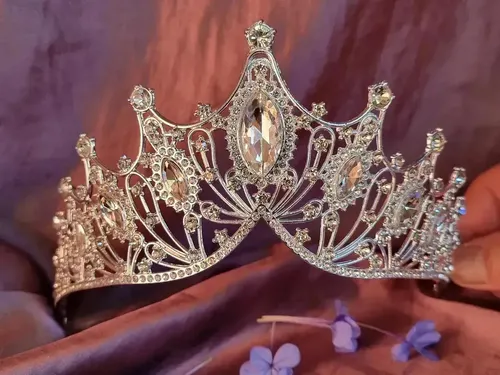 Corona Tiara Strass 15 Años Novia Boda Accesorios Lila