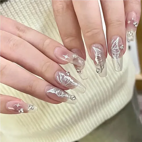 Nuevas Uñas Transparentes Rosas Para Llevar Puestas