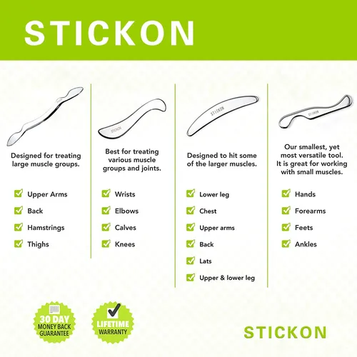 Set De Herramientas De Masaje Stickon Gua Sha De Acero Inoxi