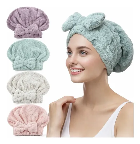 Gorro Toalla Turbante Microfibra Secar Pelo Secado Rápido