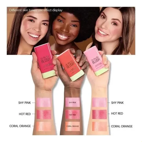 3 Piezas De Lápiz Labial Y Maquillaje Natural R Para Rubor D