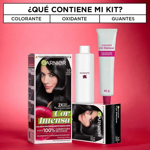 Kit Tintura Permanente Cor Intensa Tono 1.0