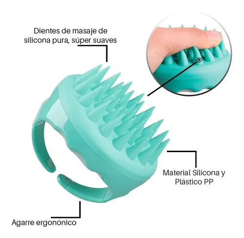Cepillo Masajeador De Silicona Para Crecimiento Del Cabello