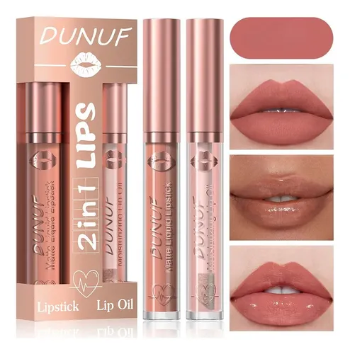 Labial Líquido Mate Y Brillo Labial 2 En 1 Dunuf