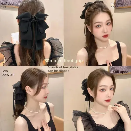 Hair Clip Diqian Bow Chiffon Fabric Accesorios Para Mujer