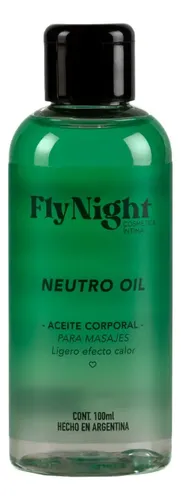 Aceite Masajes Calor Ligero Fly Night Body Neutro Oil 100 Ml