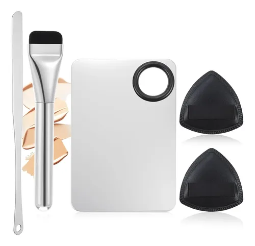 Paleta Profesional De Maquillaje Acero Con Esponjas Y Espát