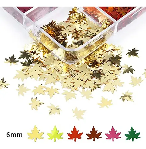 Pegatinas 3d Para Decoración De Uñas De Otoño Con 6 Cuadrícu