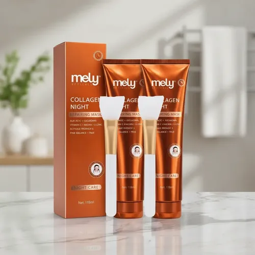 2x Mascarilla Facial Colágeno Baby Velo Hidrata Night+pincel