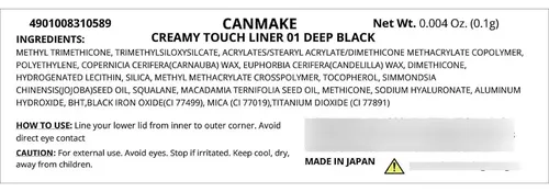 Delineador Canmake 1,5 Mm Slim Eye Liner Deep Black