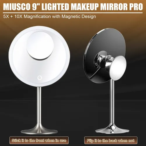 Espejo De Maquillaje Miusco 9  Vanity Con Luces Y Aumentos 5