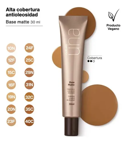 Base De Maquillaje Matte Una Natura 30 Ml Tono Tono 20n