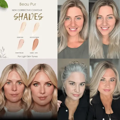 Beau Pur Paleta 4-en-1 Rostro Crema Polvo Contorno Rubor