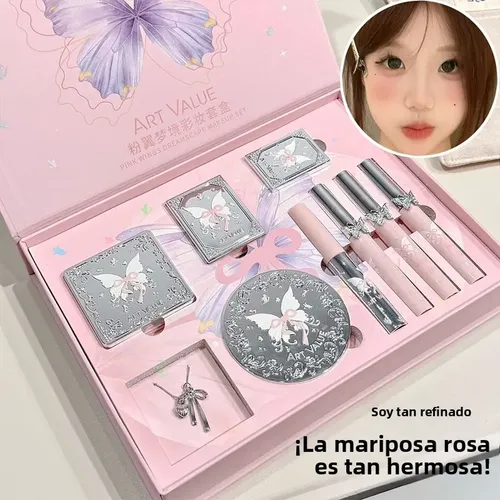 Art Value Caja Maquillaje Rosa Regalo Completo Kit Fácil,;