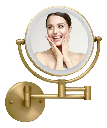Espejo De Maquillaje De Pared Ledoole Recargable Con Luz Y