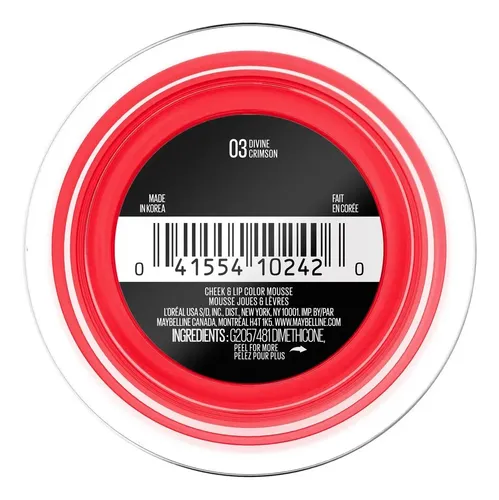 Rubor en Mousse Maybelline Cloudtopia Tono Divine Crimson