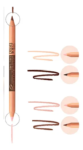 Avon Lapiz Delineador Para Cejas E Iluminador Color Trend Color Marron Oscuro / Hueso