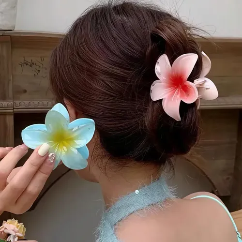 8 Pinzas De Flores Hawaianas Para Accesorios Estilo Resort D