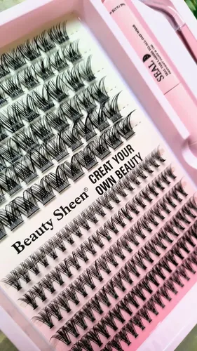 Kit Pestañas Postizas Cluster Punto Por Punto 2 Estilos Beauty Sheen Con Bond Seal Y Pinza