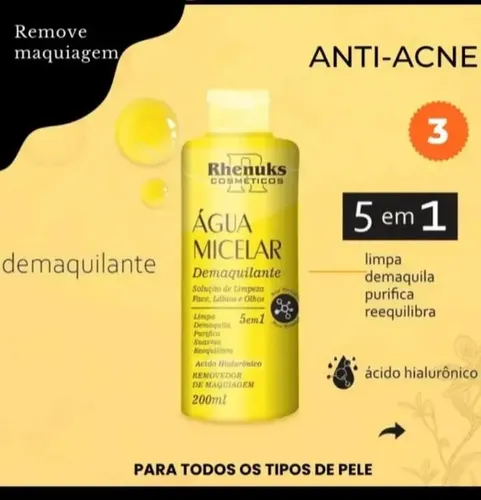 Kit Cuidado Facial Anti Acne Skincare Rhenuks Completo