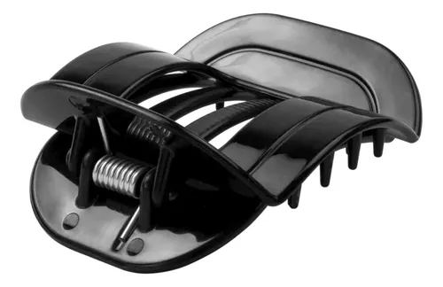 Broches De Pelo Grandes 5 Dientes Cuadrados Pack X 12 Color Negro