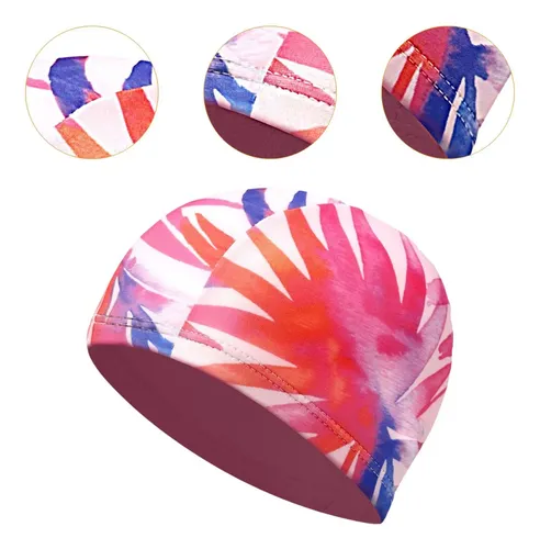 Gorro De Natación De Tela, Estampado Aleatorio