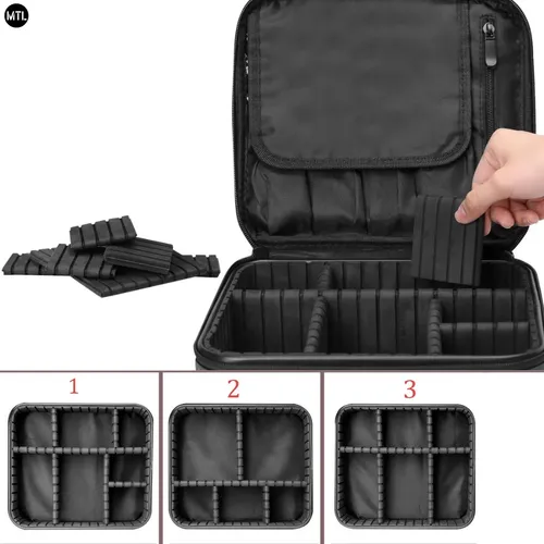 Organizador Maquillaje Mtl Neceser Con Divisiones Ajustables