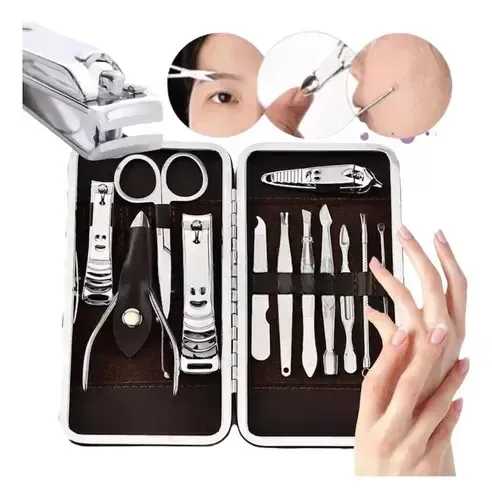 Set Manicura Pedicura Estuche 12 Piezas Dehuka Alicate Tijera Lima